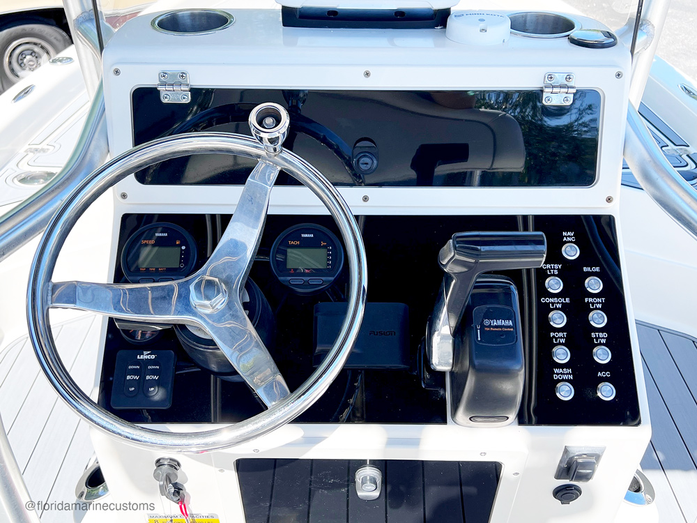 Shearwater Center Console Gets SeaDek®, Minn Kota, JL Audio, Fusion