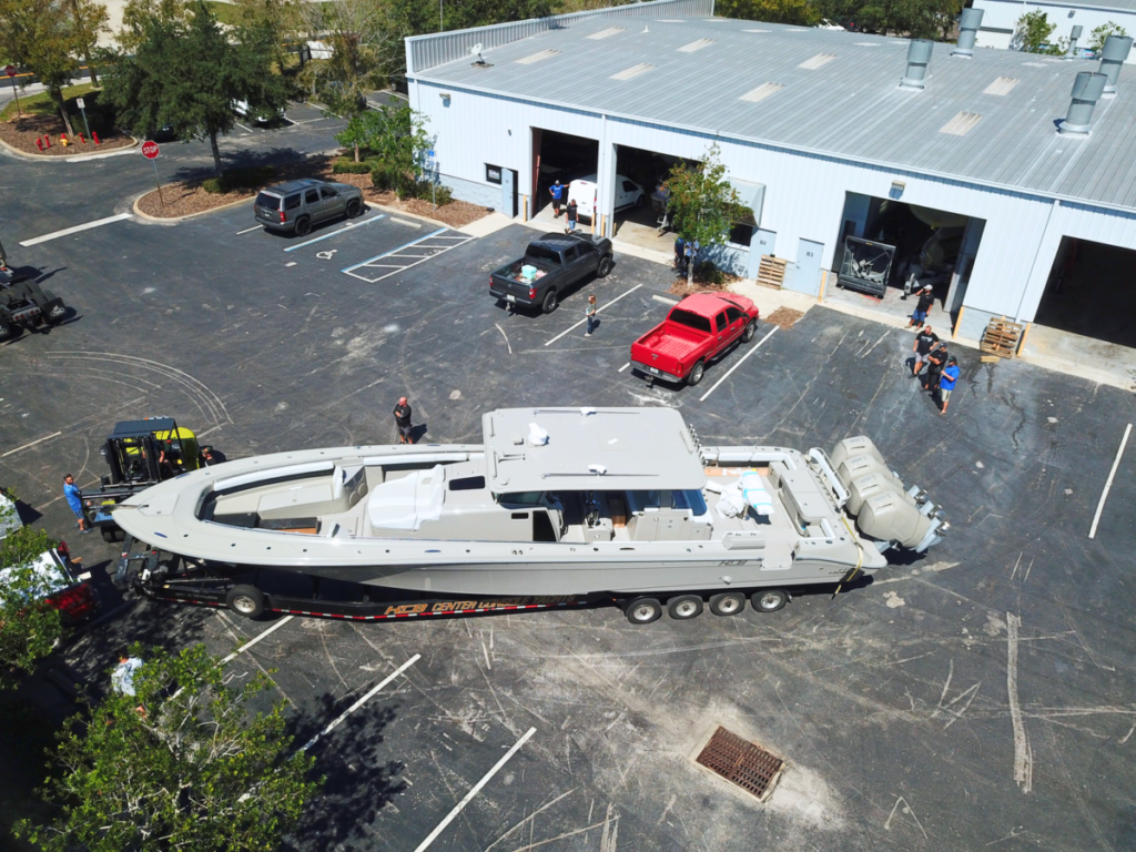 Aerial view of Boat.