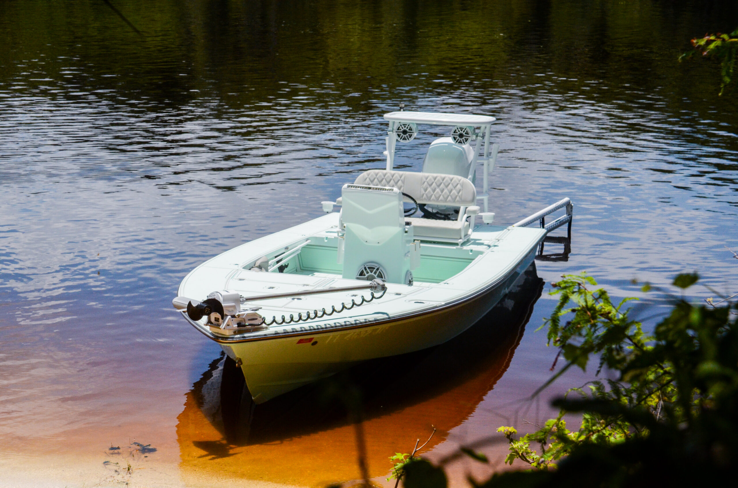 Featured photo for Maverick portfolio page, Fishing boat, boat flooring, boat speakers, boat navigation upgrade orlando, Florida Marine Customs, Orlando Custom Audio