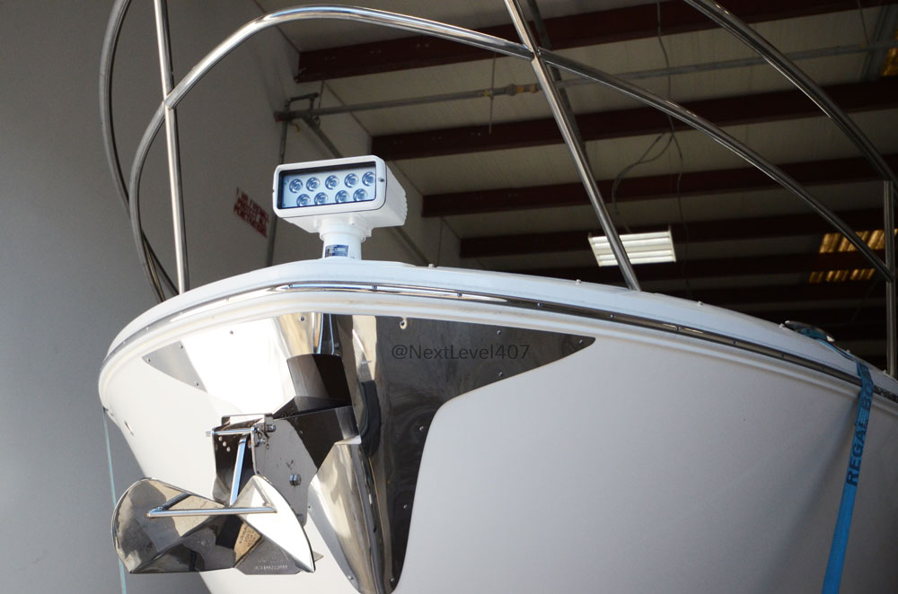 Front-of-boat-spotlight-florida-installation