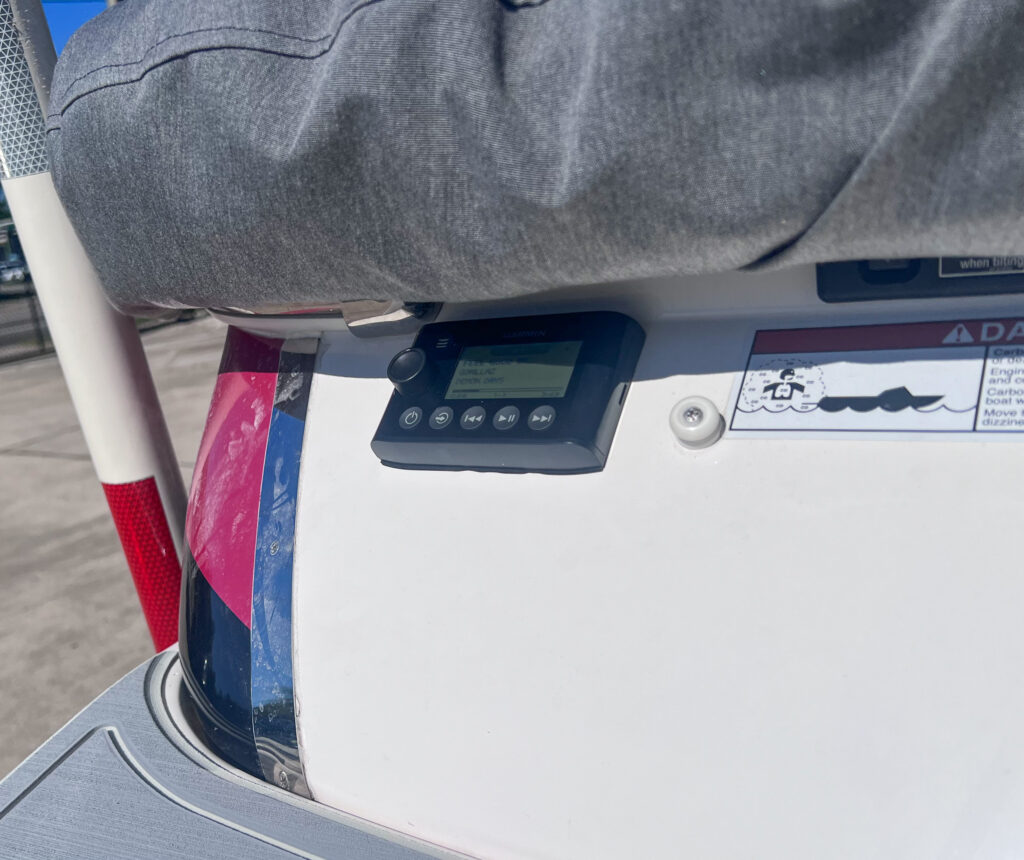 Next Level Florida Marine Customs Regal 1900 ESX SeaDek JL Audio Underwater Lighting Install Orlando Rear Control Panel