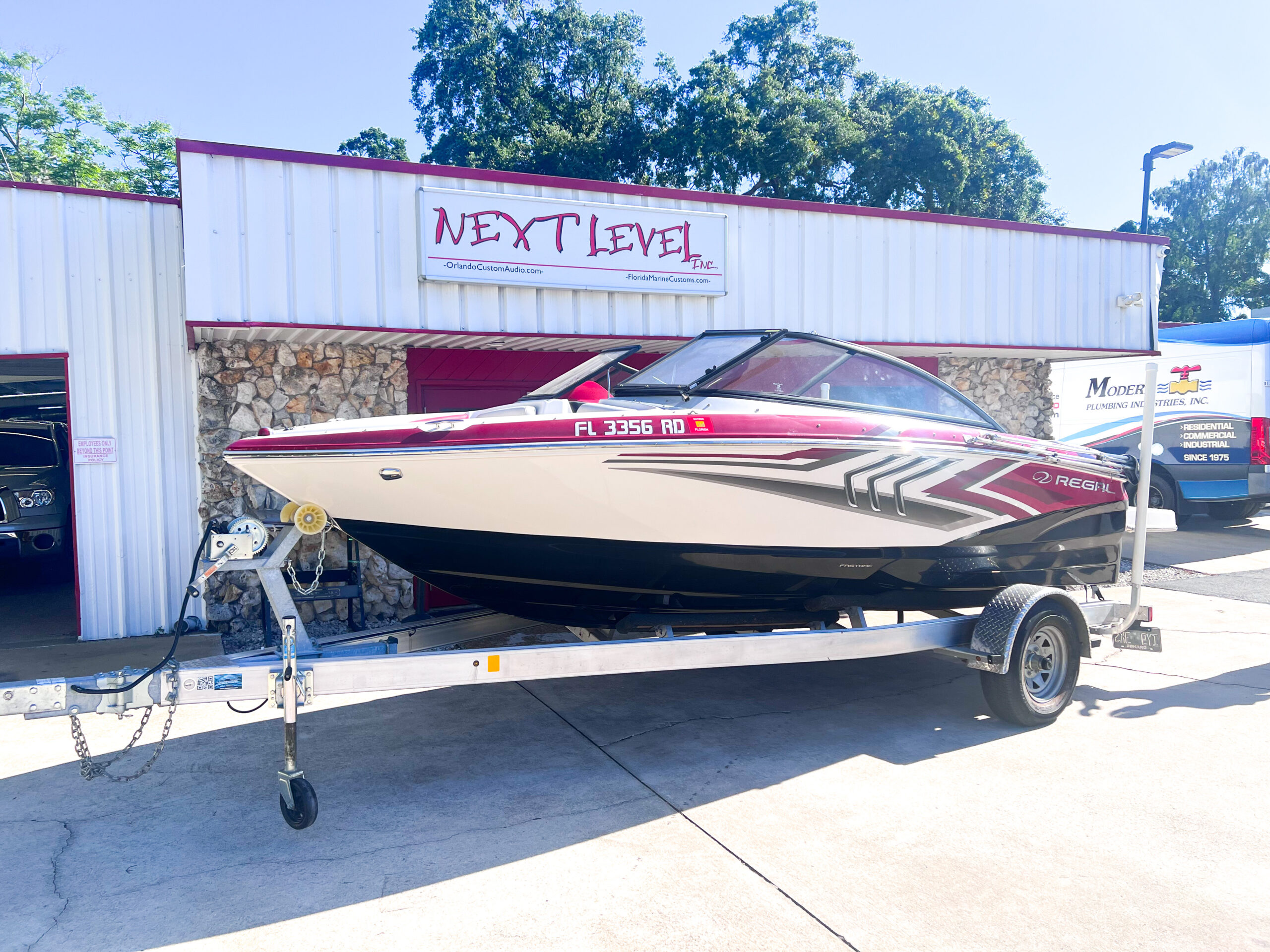 Next Level Florida Marine Customs Regal 1900 ESX SeaDek JL Audio Underwater Lighting Install Orlando Storefront Profile
